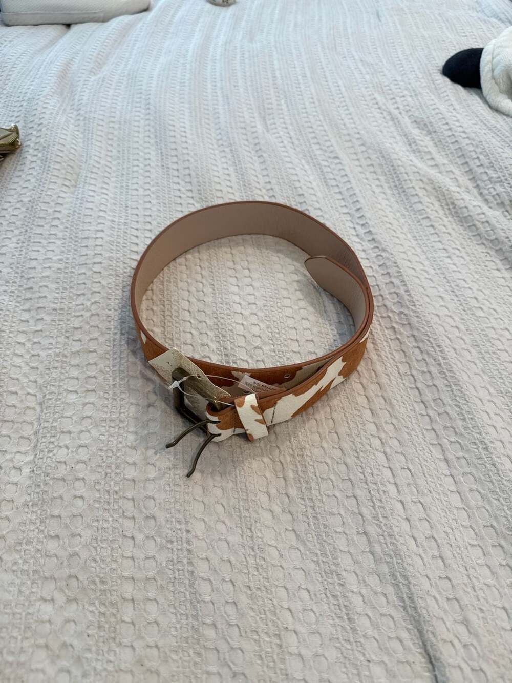 Altar'd State Cow Print Genuine Leather Calf Hair Belt